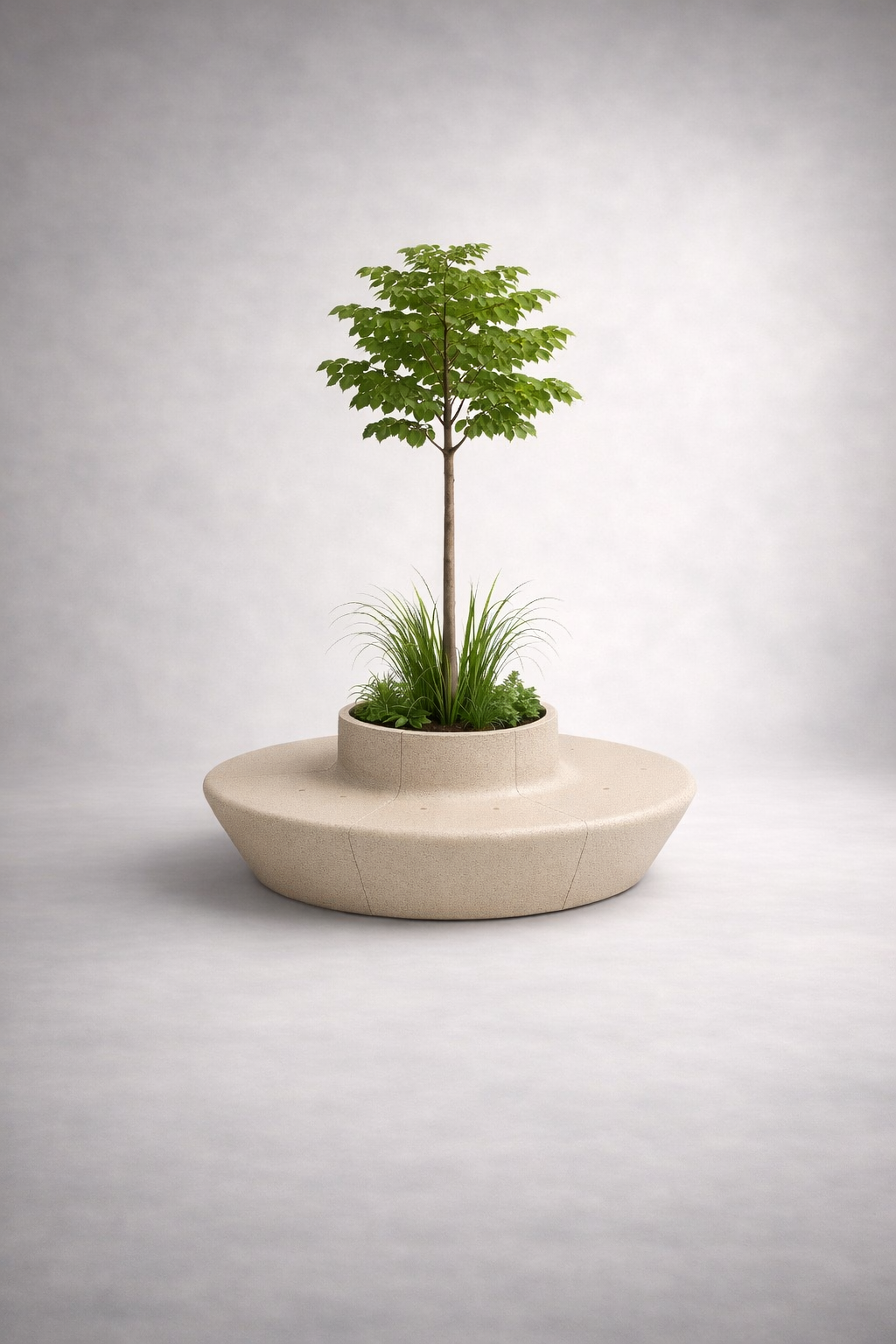 ספסל רחוב עגול H450