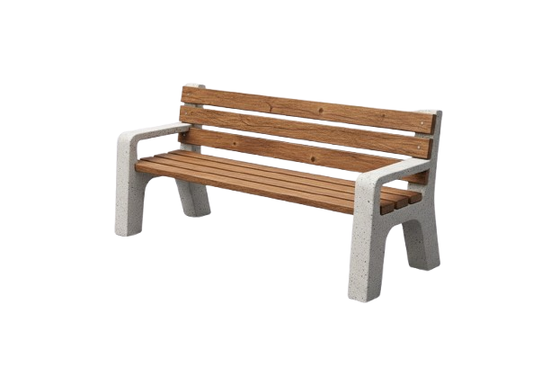 ספסל חוץ משולב עץ ופלסטיק