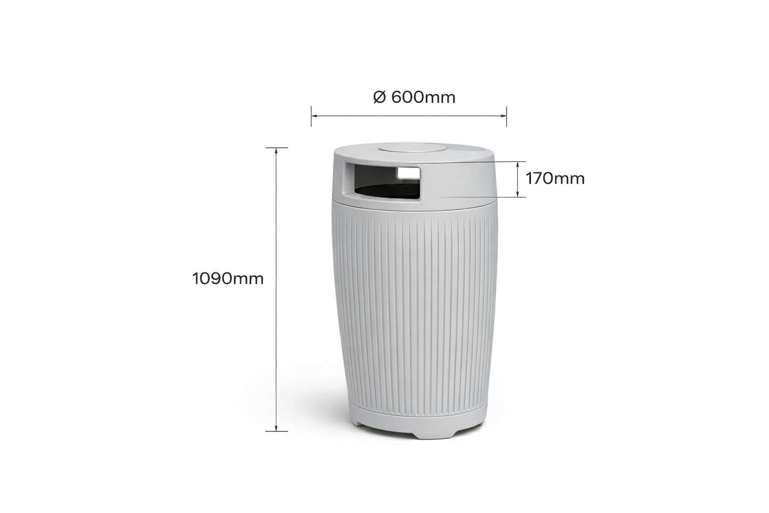 פח רחוב דגם צדף מידות