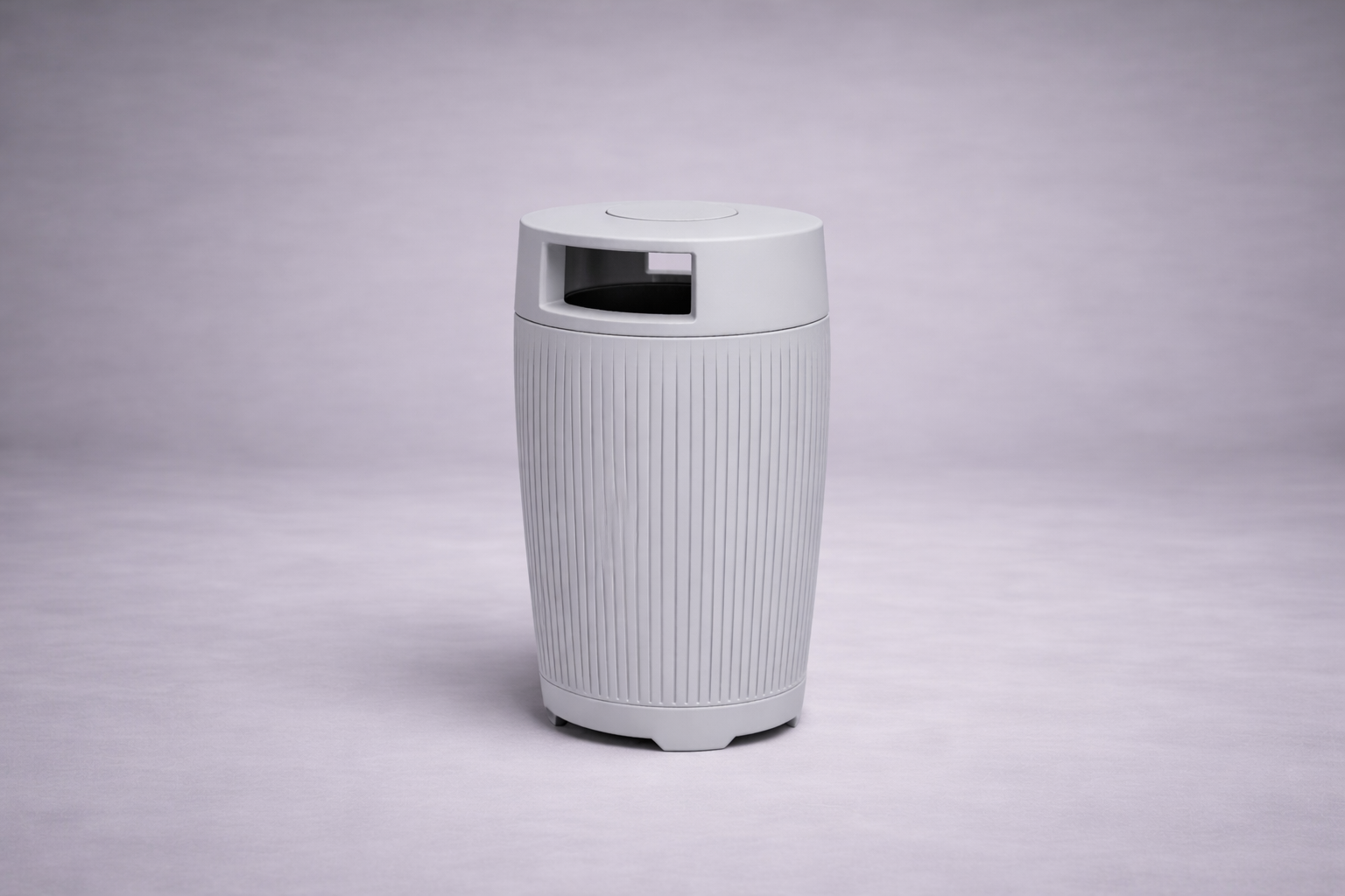 פח רחוב דגם צדף צבע אפור